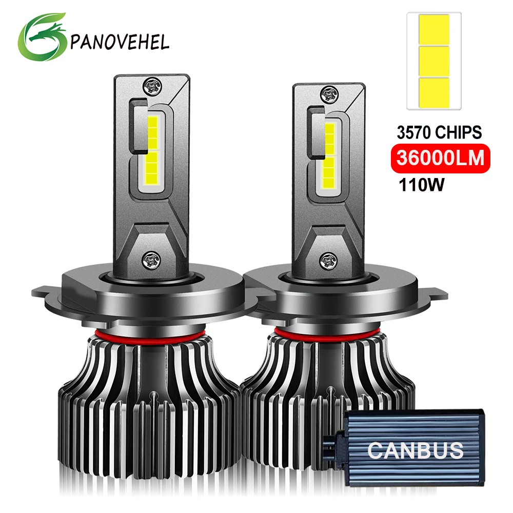 

PANOVEHEL Headlight H7 LED 110W 36000LM Canbus H1 H4H8 H9 H11 9005 9006 HB3 HB4 Led Bulb 6000K Turbo Lamp for Car Truck 12V 24V