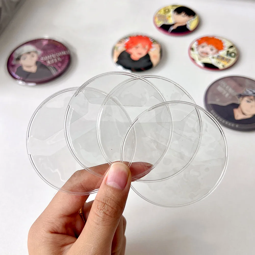 

50Pcs Transparent Badge Protector Sleeve Ita Bag Pin Case For Anime Badge Pins Decoration Cartoon Japanese Ita Bag Accessories