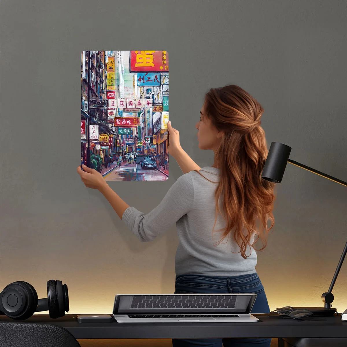 China Hong Kong Painting Neon Metal Poster Things for Room Design Custom Metal Tin Signs for Wall Art Decoration Retro Man Cave