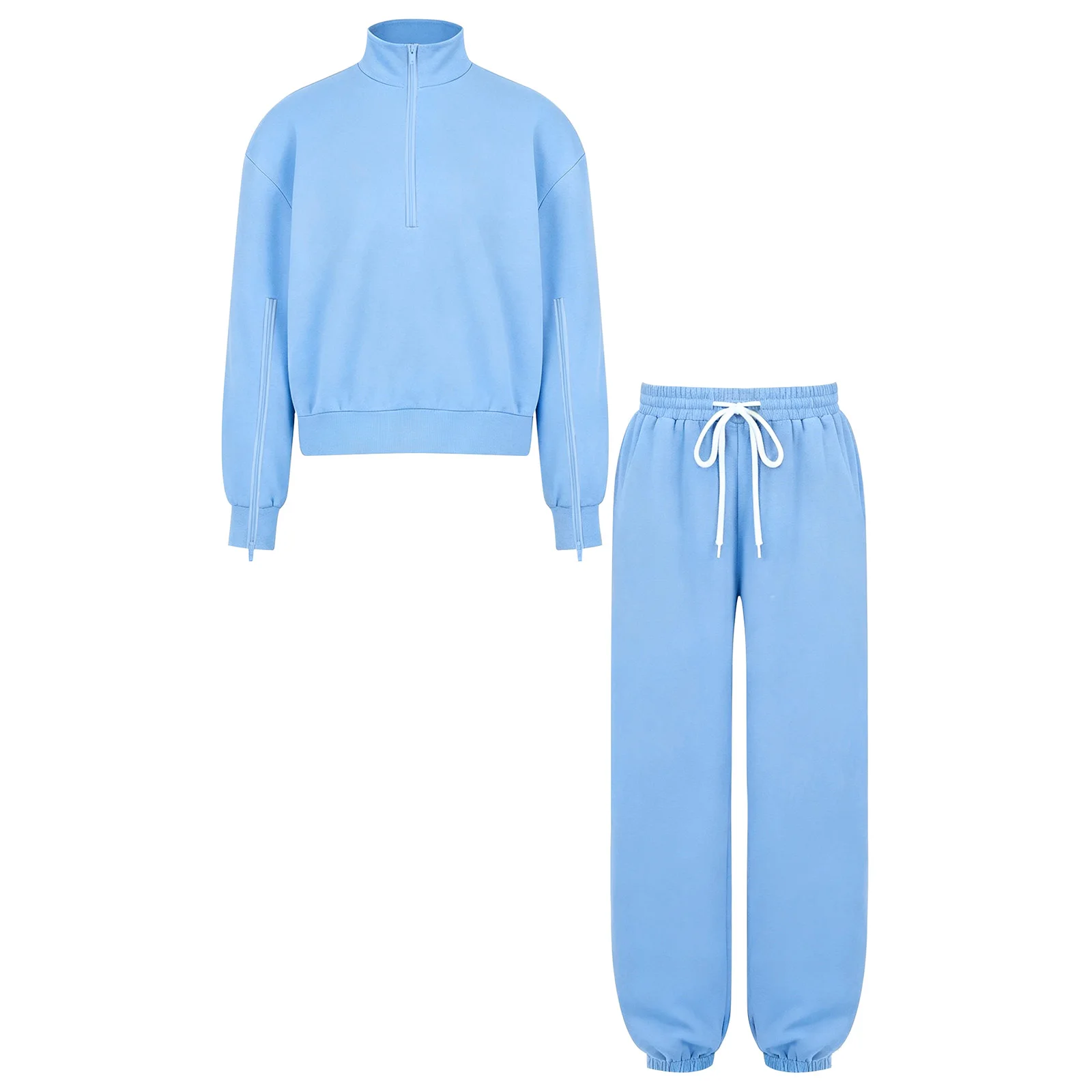 Kids Clothes for Boys Girls Special Needs Adaptive Clothing Stand Collar Long Sleeve Zipper Top with Drawstring Pants Suits