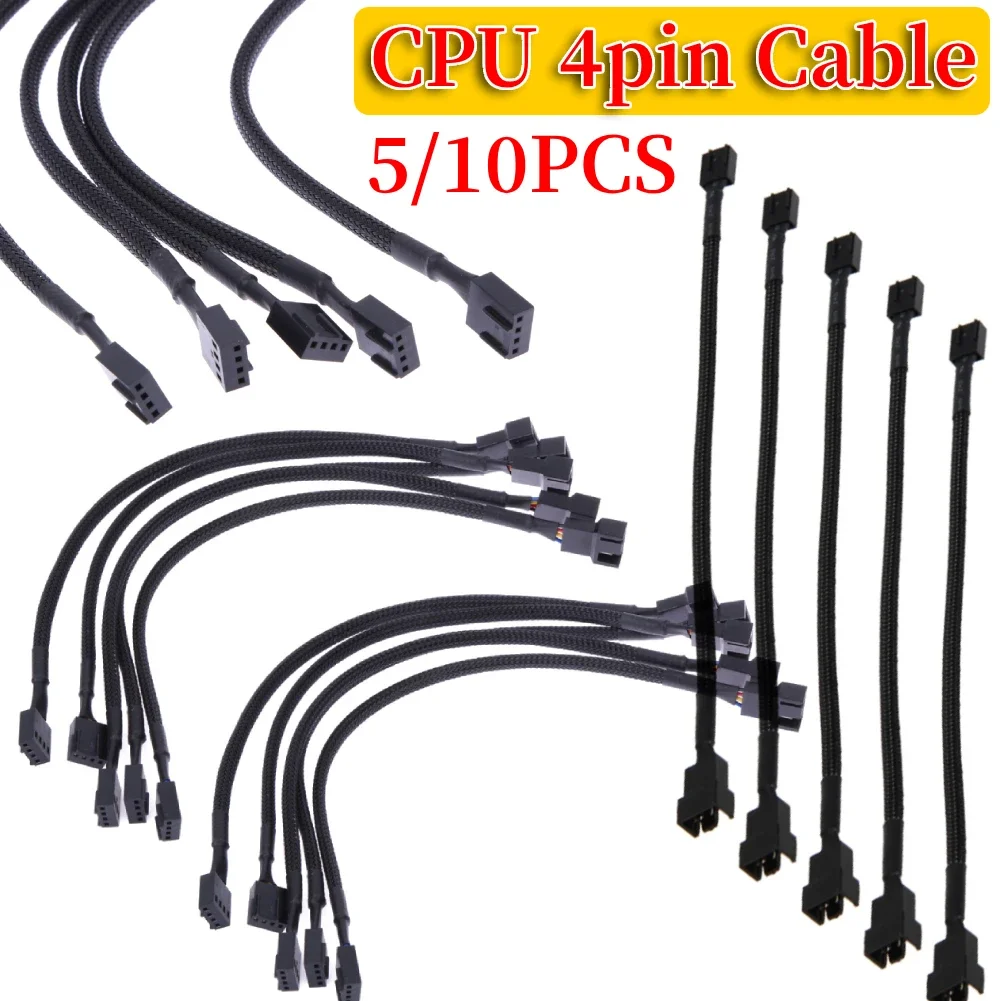 

5 Pcs 4 Pin PWM Connector Case Fan Extension Power Cable Computer PC Fans Power Extension Cable for Compure CPU Cooling