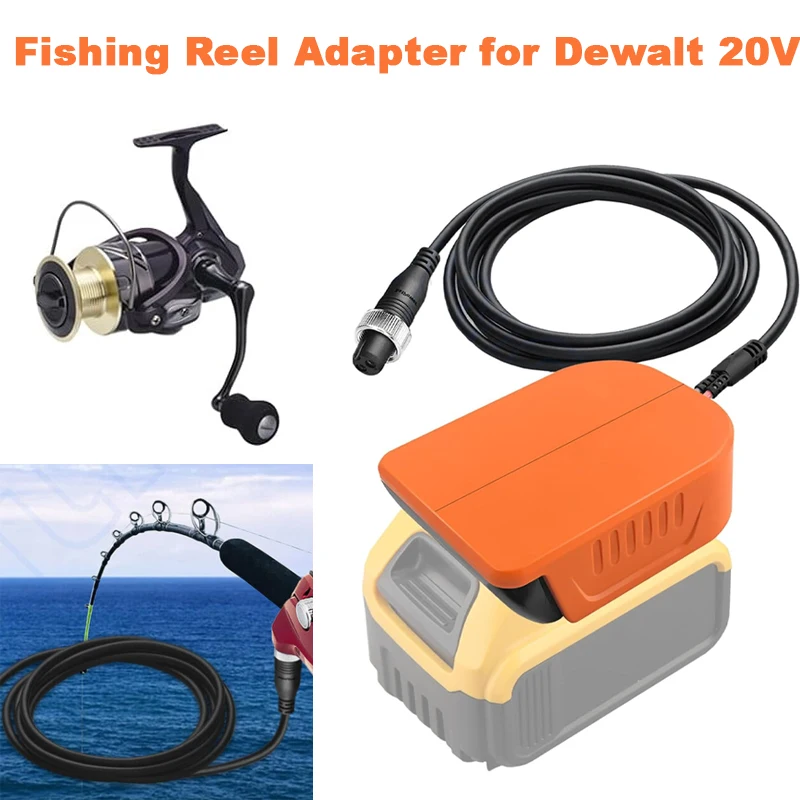 Fishing Reel Adapter Power Cord Cable for Dewalt 20V 60V Battery Charger for Daiwa Seaborg 1200MJ 800MJ Electric Fishing Reels