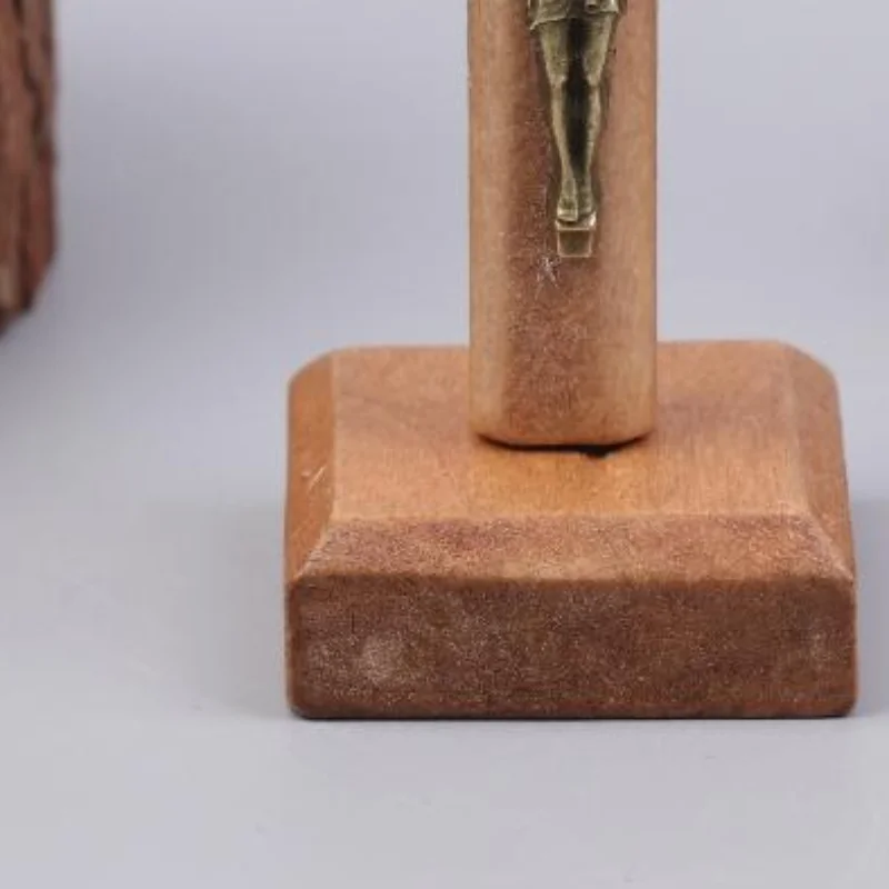 Wooden Standing Cross Small Home Decor Jesu Figurine For Party Housewarming Wedding Gift Bookshelf Cabinet Ornaments
