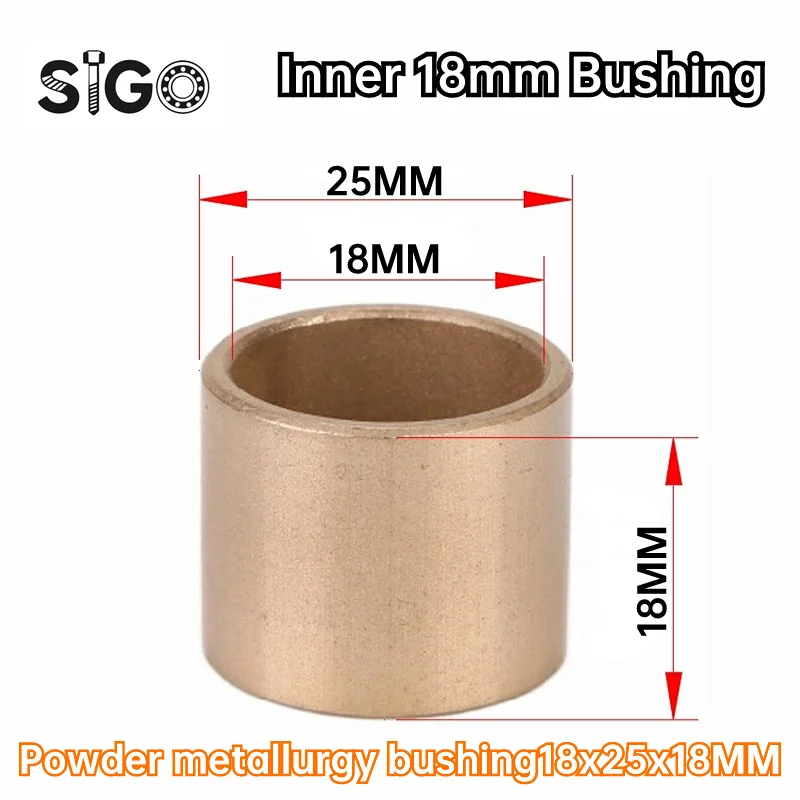 2PCS  Inner Diameter 18mm Brass Bushing Powder Metallurgy Oil Bearing Copper Bushing Wear-resistant Guide Bushing