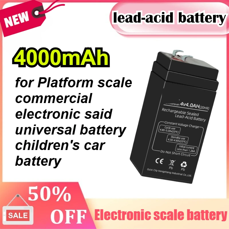 

4V 4000mAh rechargeable lead-acid battery, suitable for LED light bulb electronic balance, maintenance free