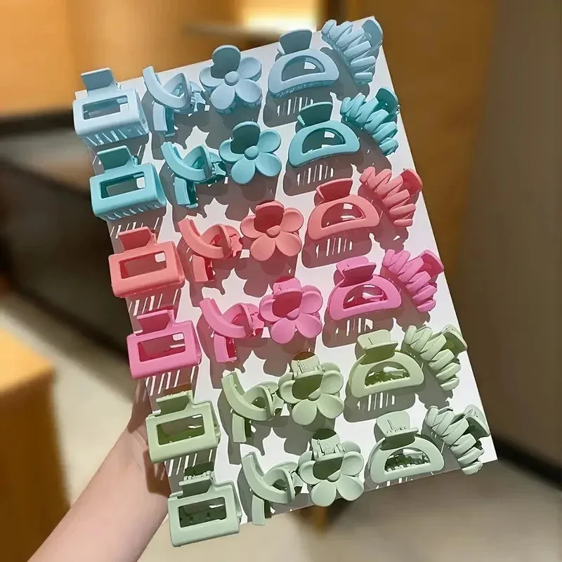 

30Pcs Polychrome Frosted Hair Clips Small Flower Shark Clip Suitable Daily Casual Wear Headwear Women'S Girls Hair Accessories