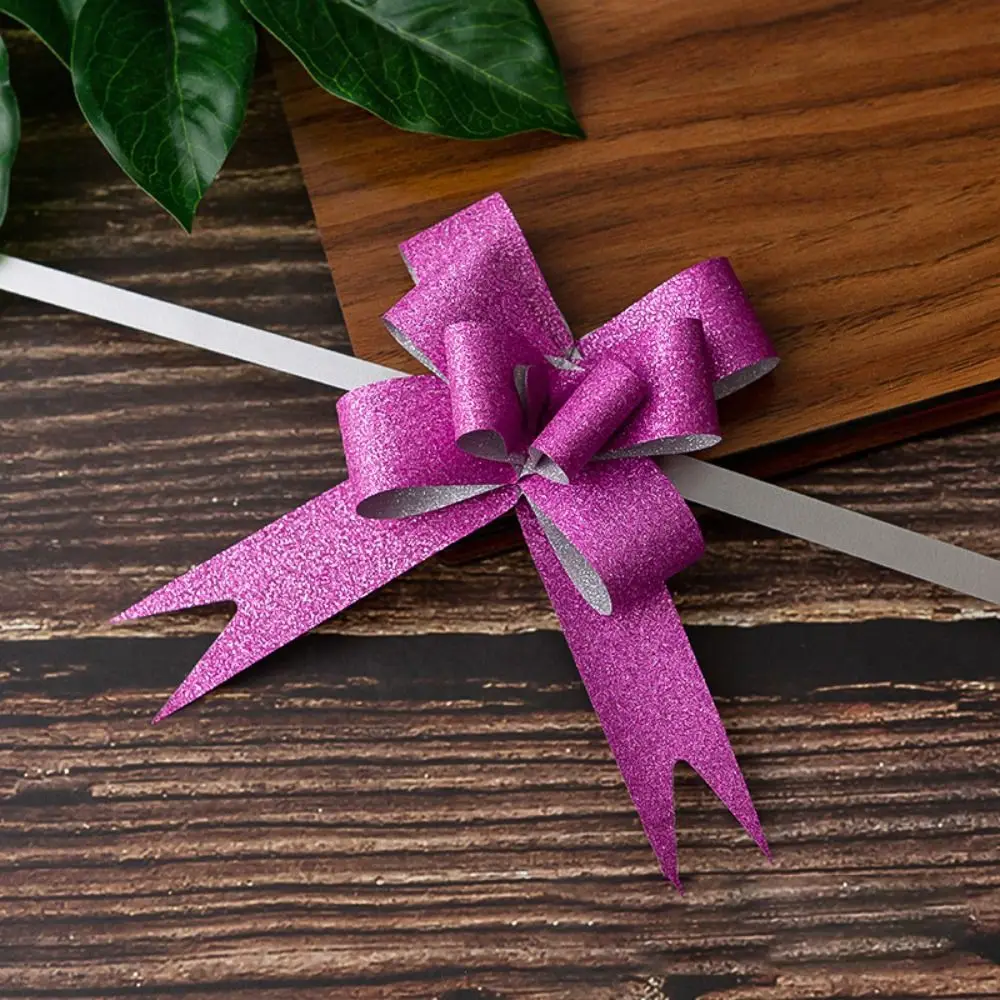 10 Pcs Accessories Solid Color Ribbons Flower Sequin Gift Wrapping Ribbon Pull Bow Attractive Pull Bow Knot