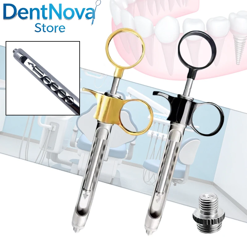 

Professional Dental Syringe Pen-Style 1.8ml Stainless Steel Intraligamental Aspirating Dental Injector