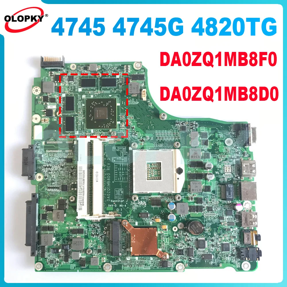 

DA0ZQ1MB8F0 DA0ZQ1MB8D0 материнская плата для Acer Aspire 4745 4745G 4820TG материнская плата для ноутбука MBPVL06001 HM55 DDR3 100% протестирована