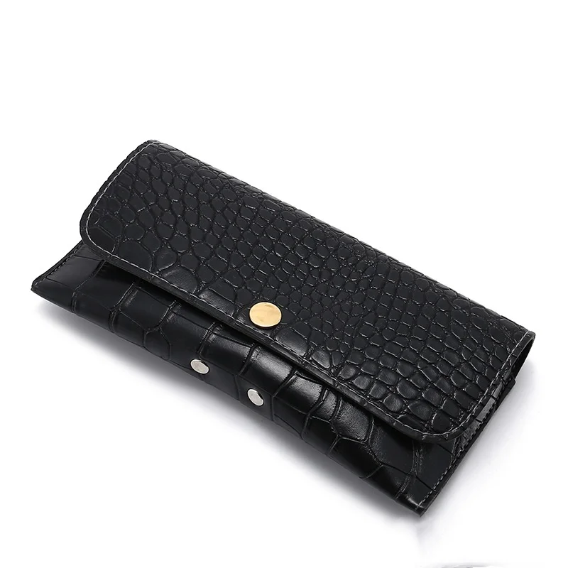 Fashionable Crocodile-Patterned Wallet, Soft-Shell Glasses Case, Portable Sunglasses Storage Bag