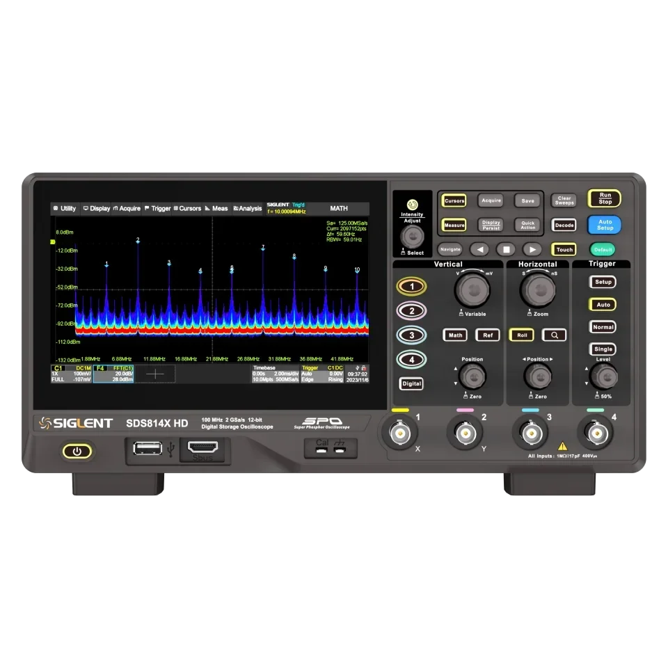 Siglent SDS800X HD راسم ذبذبات التخزين الرقمي، 4 قنوات راسم الذبذبات، أداة القياس
