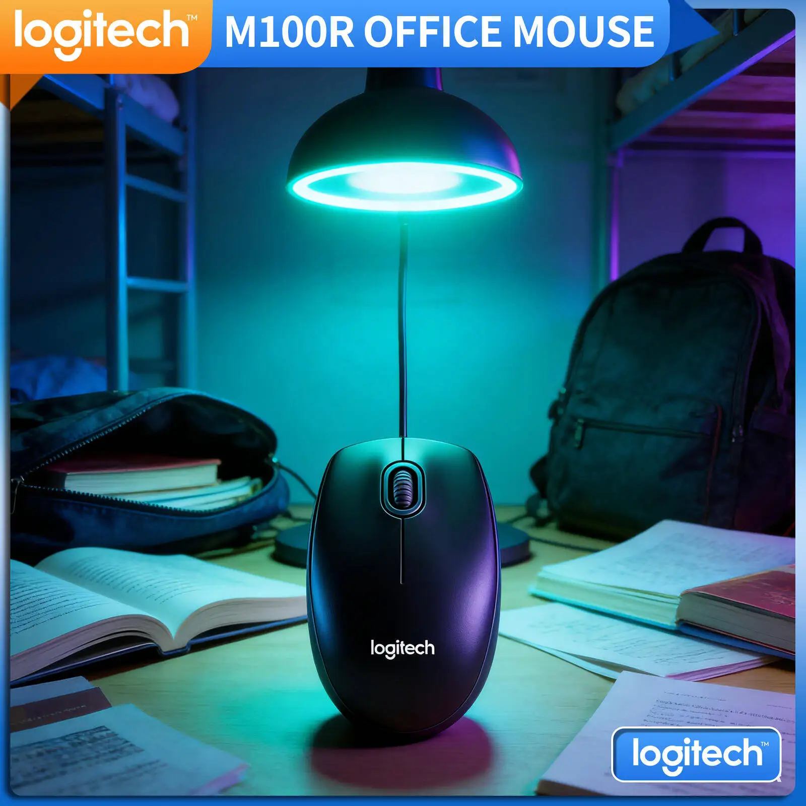

Оригинальная оптическая проводная мышь Logitech M100R, 1000 DPI, 3 кнопки, с колесом прокрутки, универсальный дизайн для ноутбуков, настольных ПК, офиса и дома