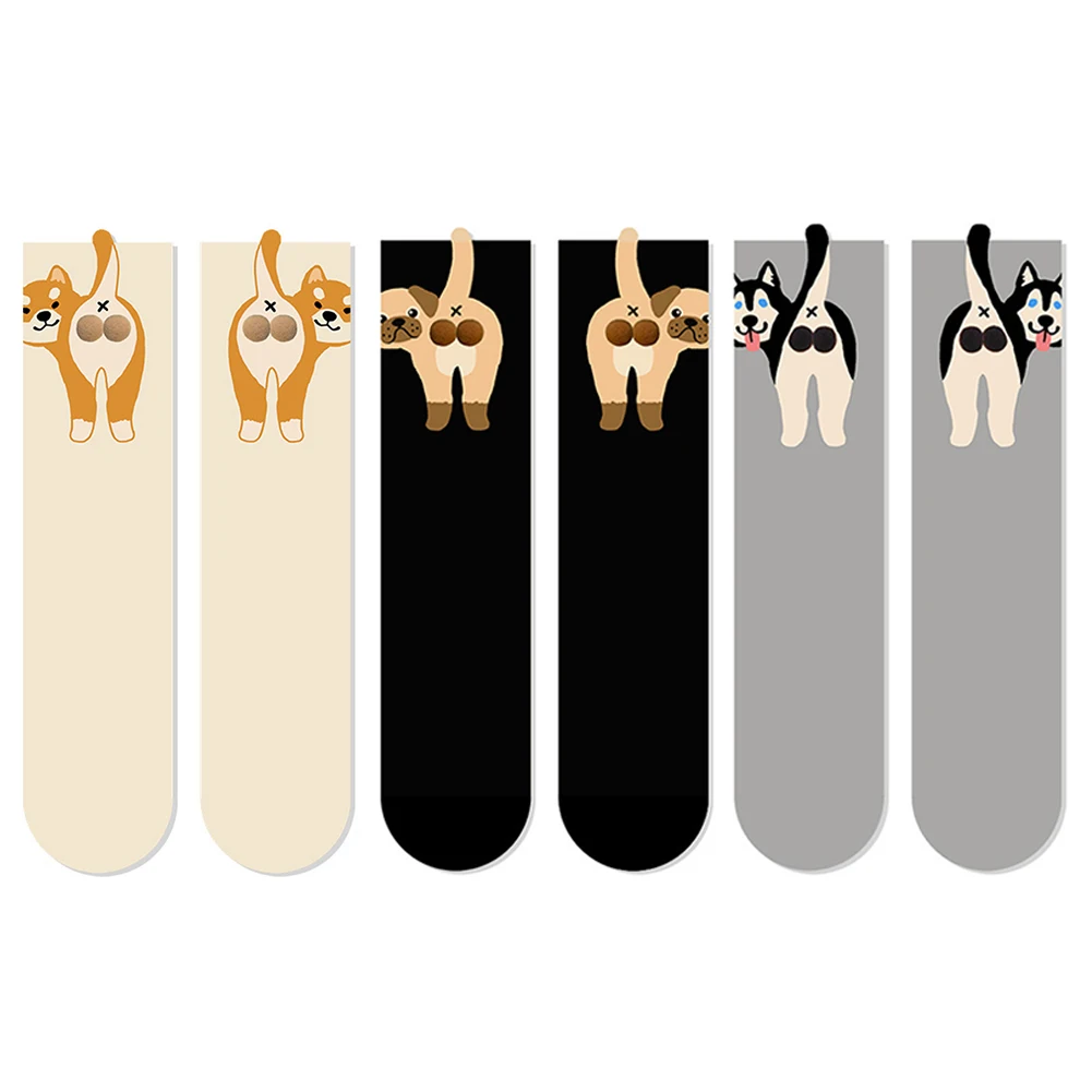 2/1Pairs القط والكلاب البيض جوارب قطنية زوجين الجوارب القط كرات Kawaii اليد الحياكة الجوارب الكرتون الزنجبيل القط العانس الإبداعية هدية #2