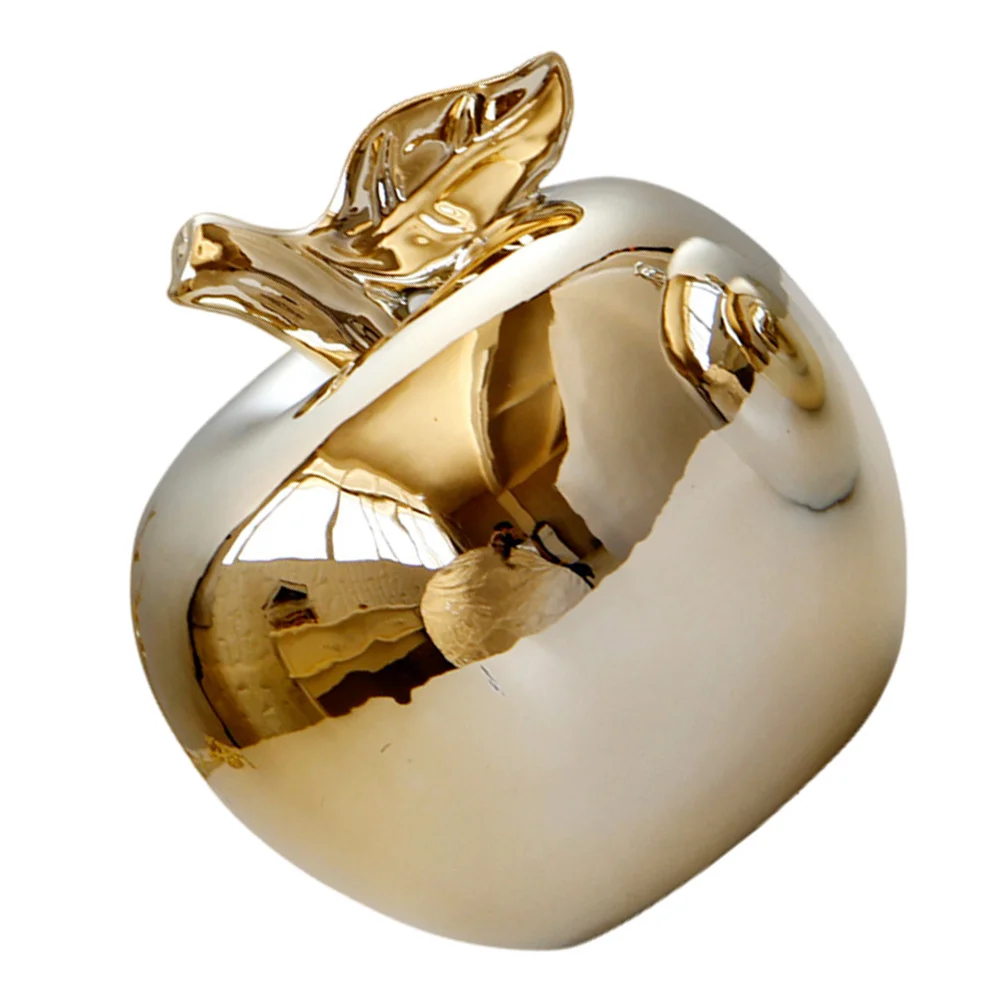 

1Pcs Apple Ceramic Sculpture Creative Fruit Decor Home Desktop Art Figurines Ceramic Fruit Statue for Room Decoration