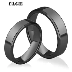 UAGE  High Quality Titanium Stainless Steel Rings Black For Men Gold Silver Rose Multi Color Smart US Size 5-11