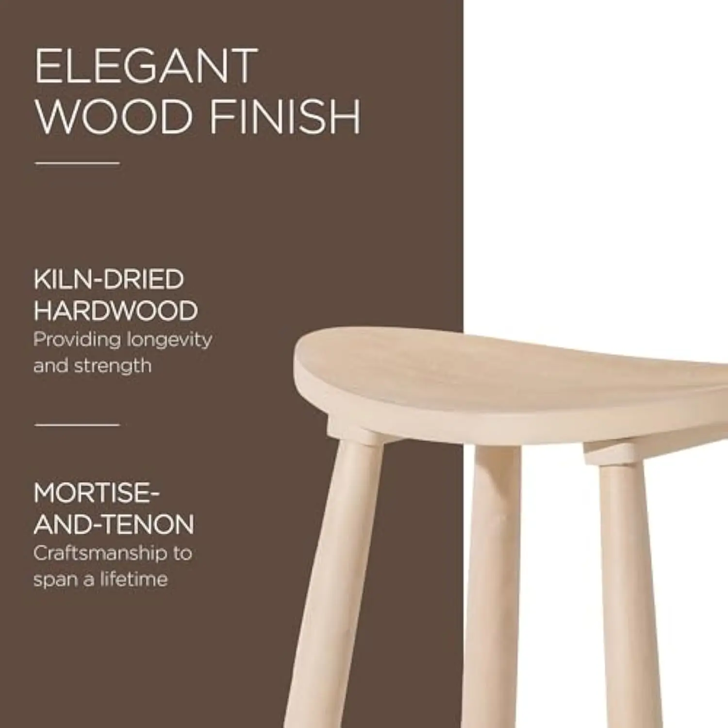 Kitchen Bar Stool, Modern Farmhouse Wood Counter Barstool, Kitchen Island Counterstool, Counter Height Bar Stools for Kitchen,