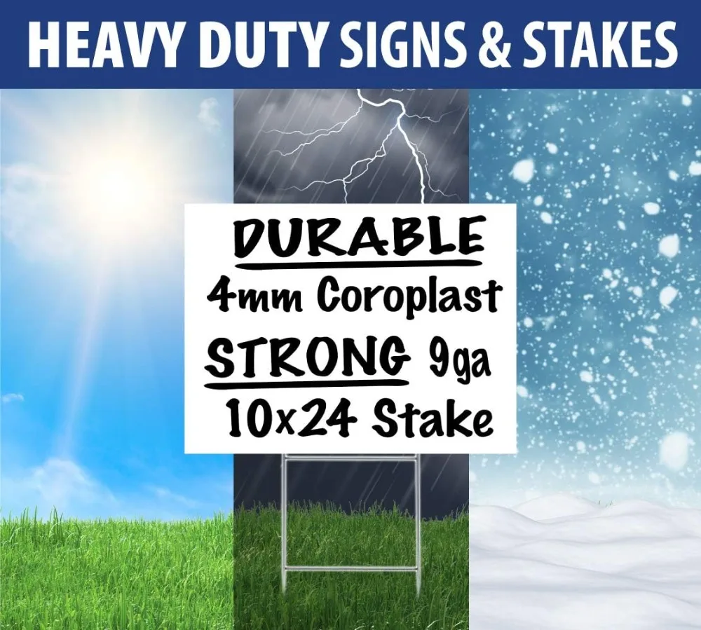 

50 Pack 18x24 Blank Corrugated Plastic Yard Signs with H Frame Steel Stakes, Weatherproof DIY Kit