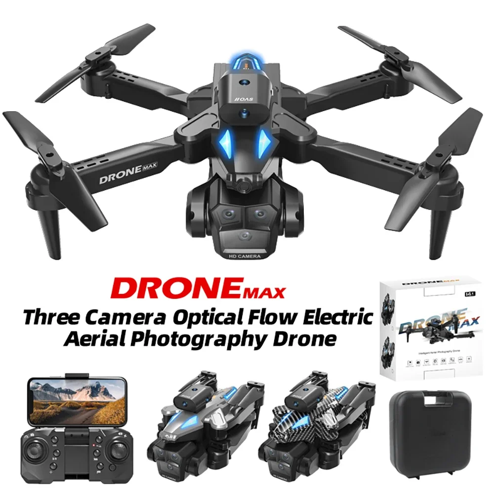 New H15 Drone Brushless Three Camera Obstacle Avoidance Electric Adjustable Light Flow Night Vision AviationPhotography Landing