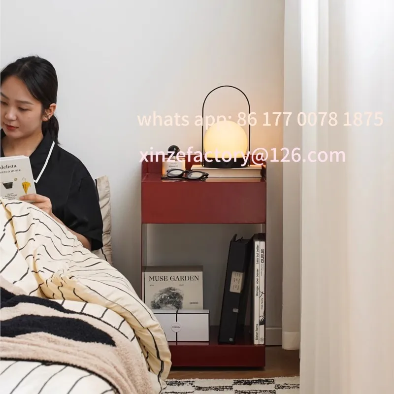 Customizable Sofa Side Table Home Bedroom Netflix Bedside Table Removable Cart Storage Side Table Carbon Steel