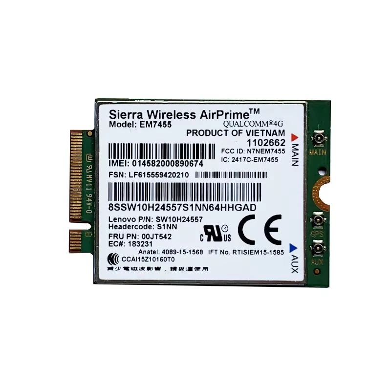 SIERRA EM7455 FRU 00JT542 LTE Cat6 M.2 Module 4G WWAN Card For Thinkpad X260 T460s X1 Carbon 4th T460p X1 Yoga 1st P70 Laptop