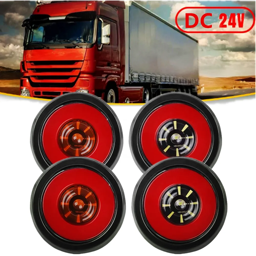 

2PCS TRUCK Taillight Car LED Tail Light Brake Reverse Turn Signal Tips Warning Fog Lamp 24V light guide CIMC single light