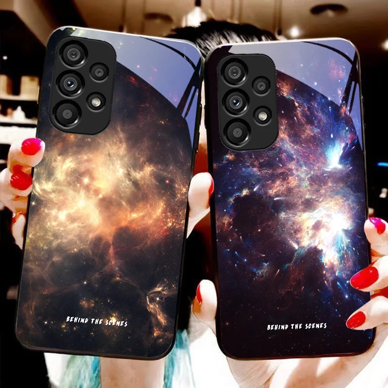 

Space Scenery Bonus For Samsung Galaxy S10 S20 Plus S21 FE S22 S23 S24 FE S25 Ultra Black Tempered Glass Phone Case Hard Shell