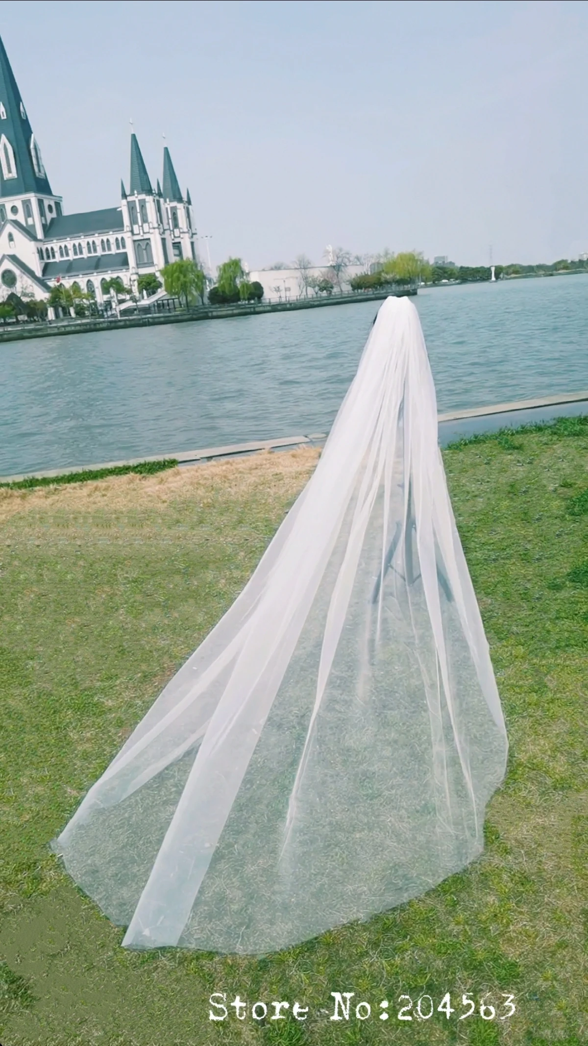 Simple Wedding Veil One Layer 3 Meters Long 3 Meters Wide Bridal Veils with Comb Wedding Accessories MM