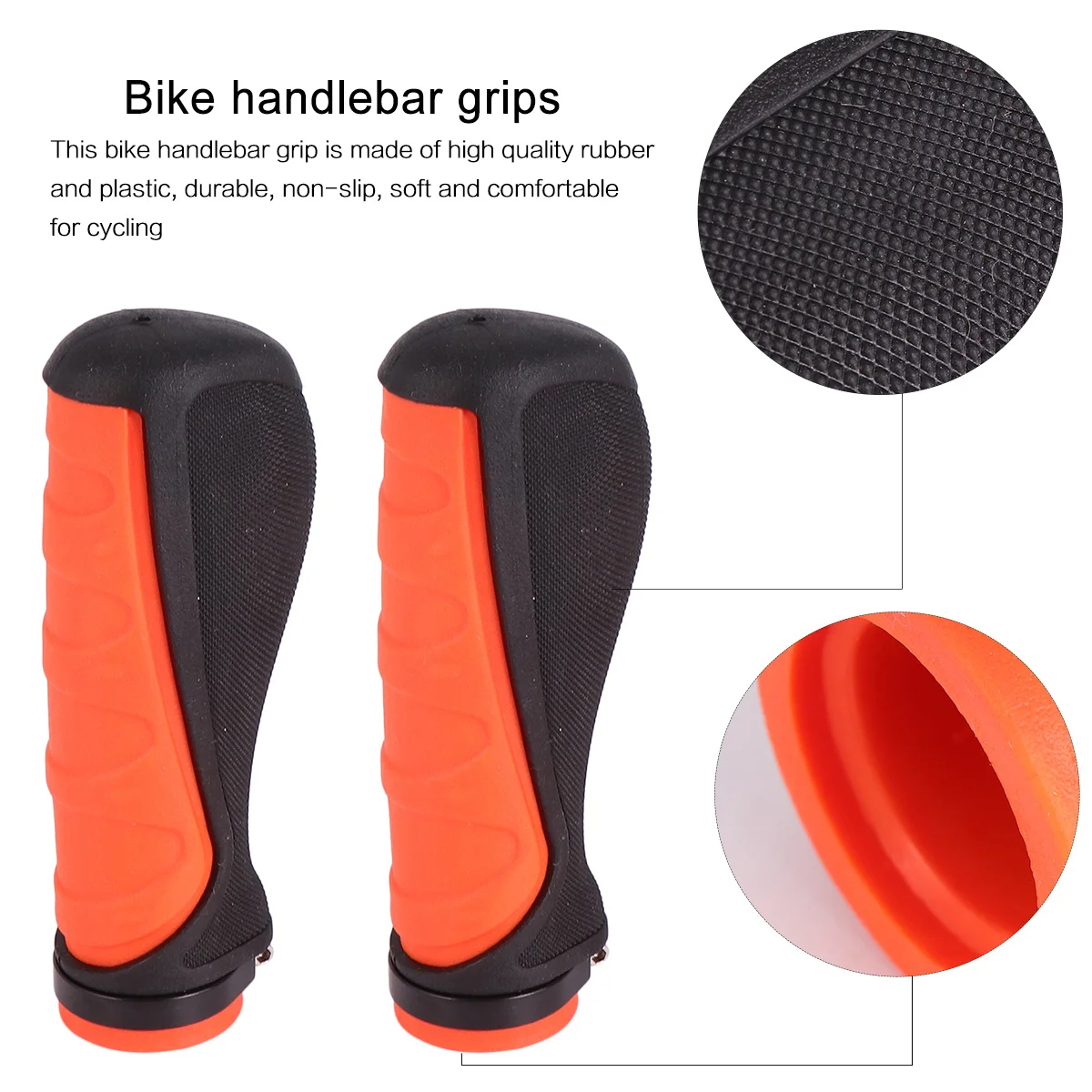 

2pcs Mountain Bike Handlebar Grips Black Mini Non-Slip Durable Comfortable Universal Bicycle Handlebar Covers Rubber Plastic