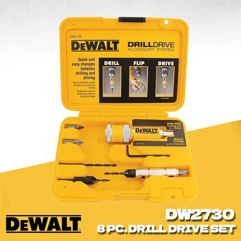 

DEWALT DW2730 Набор отверток/сверл, 8 предметов, быстросменные насадки для деревообрабатывающего электроинструмента