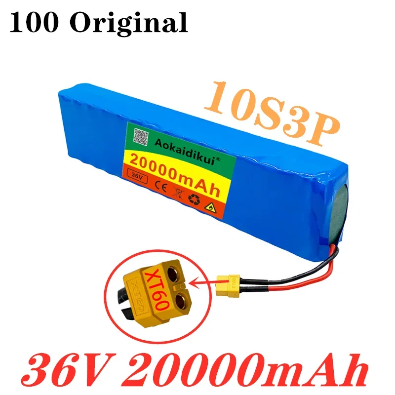 

10S3P 36 В аккумулятор для электровелосипеда 18650 литий-ионный аккумулятор 500 Вт высокая мощность и большая емкость 42V мотоцикл скутер XT60plug