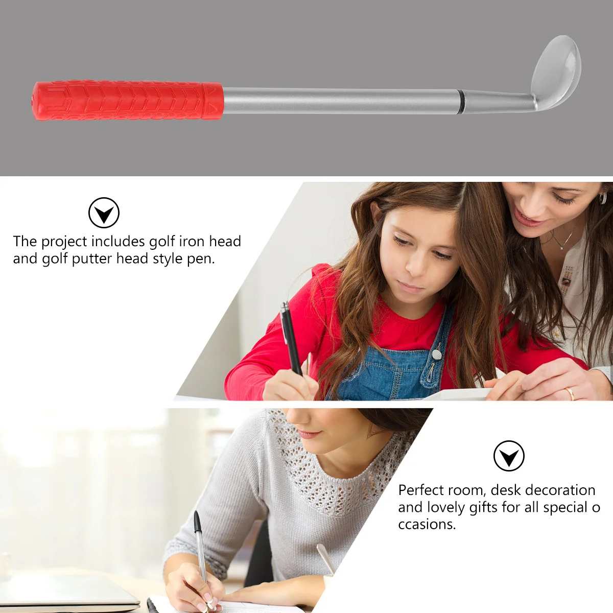 4 pcs Golf Putter Ballpoint Pen Alloy Metal Desktop Decorative Writing Instrument Mini Game Gift For Men Desk Accessory