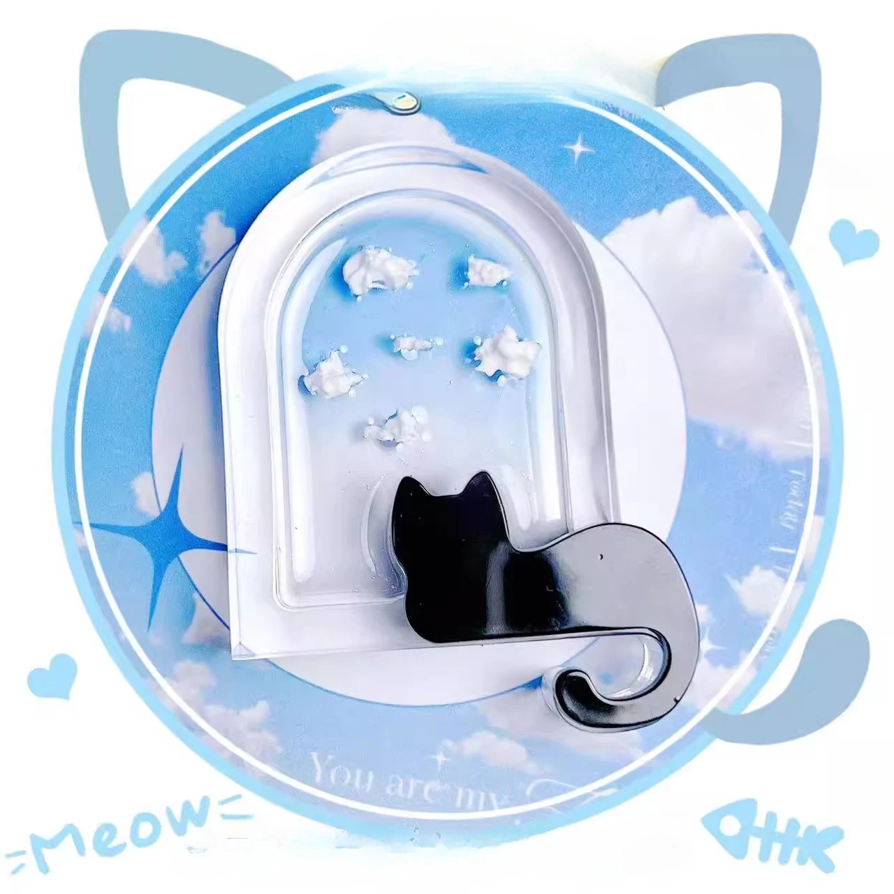 DIY Epoxy Resin UV Lovely Cat Near The Window Keychain Shiny Silicone Mold