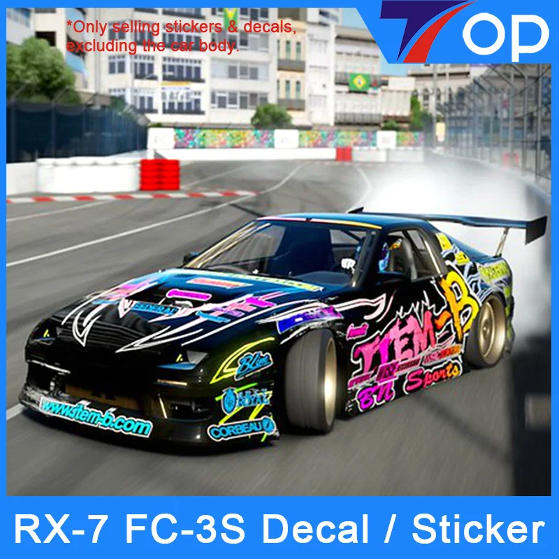1:10 1:18 1:24 1:28 Ma2da RX-7 FC-3S Off-Road RC Remote Control Racing Car Item-B Decal Sticker Label Car Body Upgrade