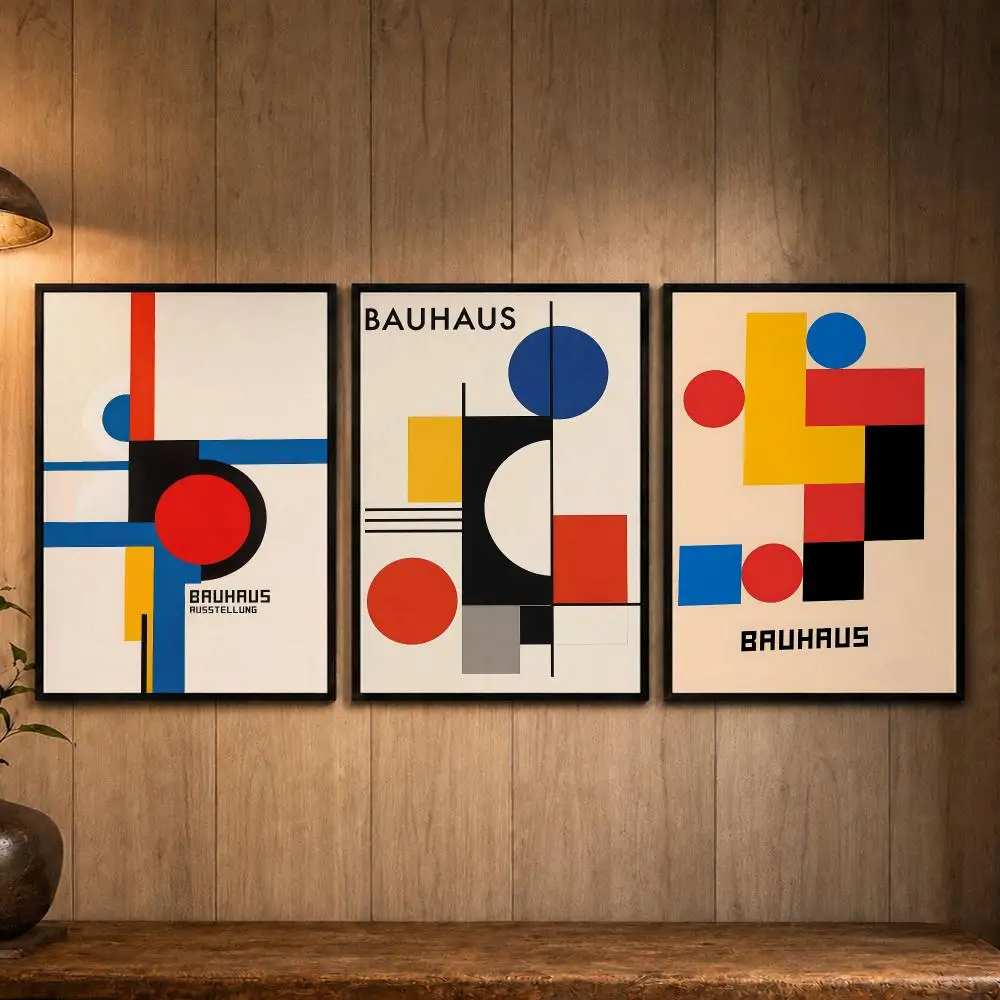 Dynamic Band B-BauhausS Poster Self-adhesive Art Poster Decoracion Painting Wall Art White Kraft Paper Home Decor