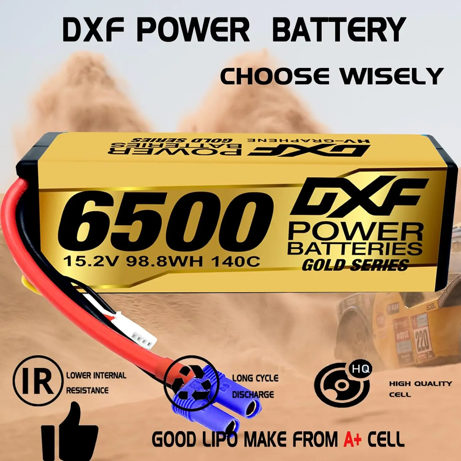 DXF 4S يبو بطارية 15.2 فولت 6500 مللي أمبير 140C EC5 التوصيل غطاء صلب ل RC سيارة عربات التي تجرها الدواب تروجي الطرق الوعرة سيارة قارب شاحنة طائرة الطائرات بدون طيار سباق