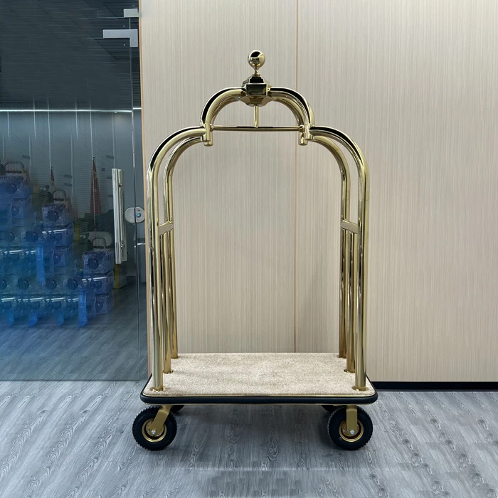 Essential Metal Service Trolley Stainless Steel Luggage Carts for Hotels & Restaurants Bellman's Equipment