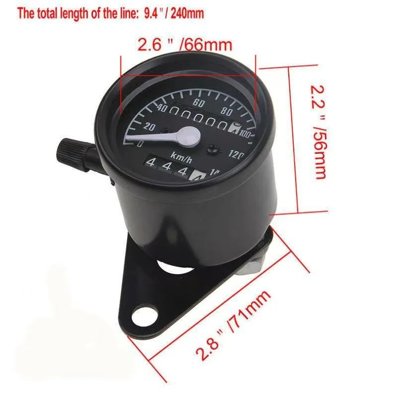 Universal Motorcycle Speedometer 12V Odometer Gauge Speed Meter LED Tachometer Indicator Retro Dual Meter Motorbike Accessories