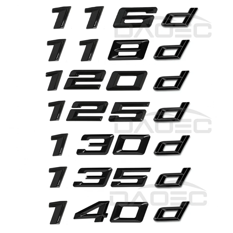 Car Rear Trunk Words Logo Badge Emblem Decals Decoration Sticker For BMW 1 Series 116d 118d 120d 125d 130d 135d 140d F20 F21 F40