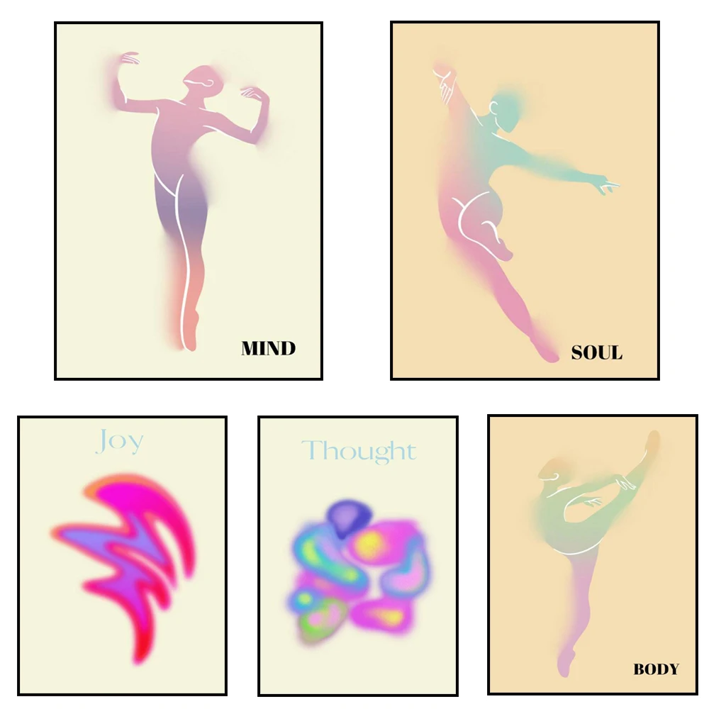 Positive aura poster, spiritual art, grainy gradient, colorful gradient aura print, harmony meditation, aesthetic trendy wall ar