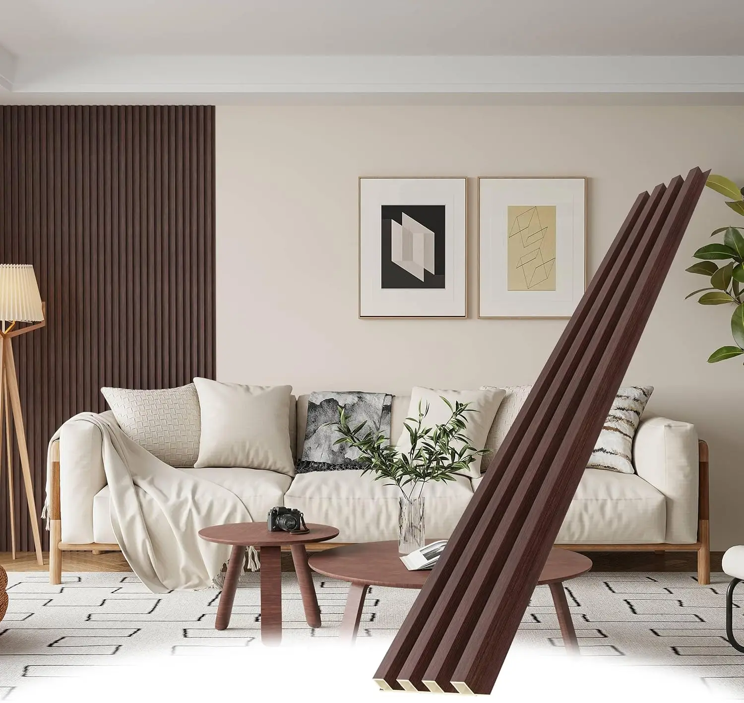 

Набор из 8 акустических деревянных панелей для стен, отделка под орех, современный декор для внутренних стен и потолков