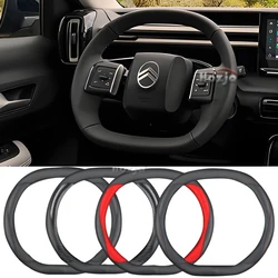 Leather Car Steering Wheel Cover for Citroen e-C3 C3 Aircross 2024 2025 Non-slip Auto Interior Accessories