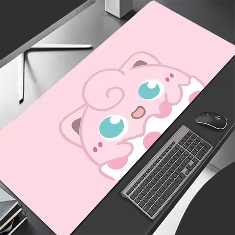 Girls Leather Mouse Pads Gaming Accessories Pokemon Jigglypuff Desk MatGamer Pink Computer Laptop Varmilo Keyboard Pads Mousepad