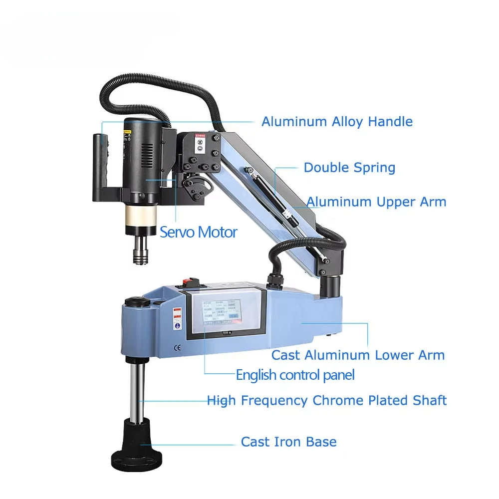 Precision Automatic Tapping Machine Utilizing ISO/DIN/JIS Chucks Tapping Arm Electric Tapping Machine