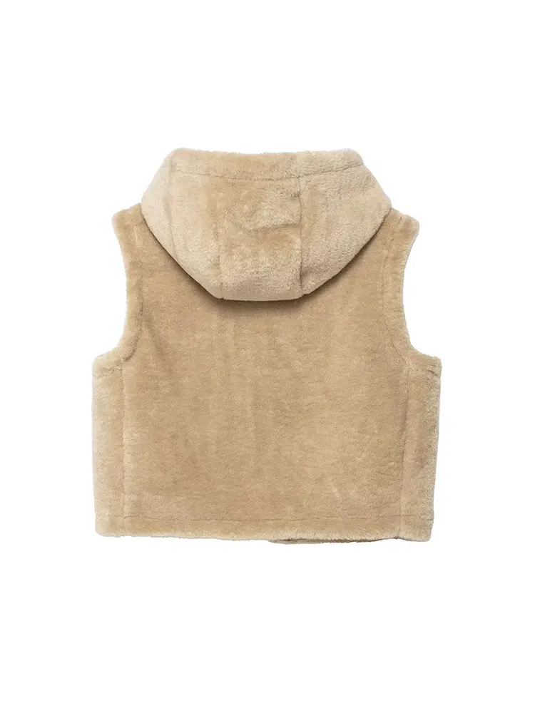 NLZGMSJ 2025 Women's Vest Fashion Rope Knot Buckle Vests Coats Women Casual Loose High Street Hooded Waistcoat Outerwear ﻿