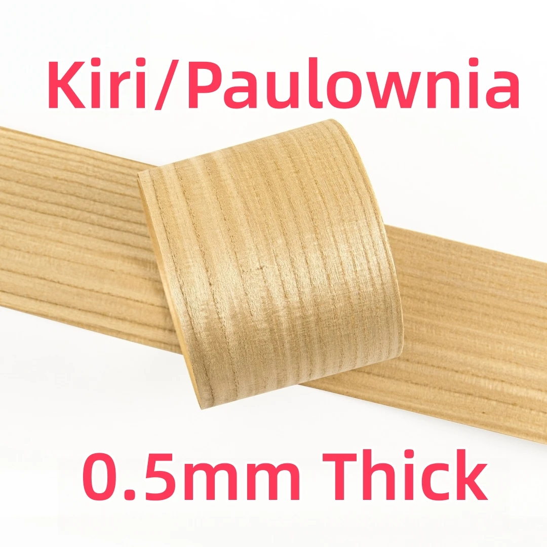 0.5mm Thick Natural Kiri Paulownia Wood Veneer For Guzheng Guitar Instrument Faceplates Lightweight Doors Crafts Hand DIY