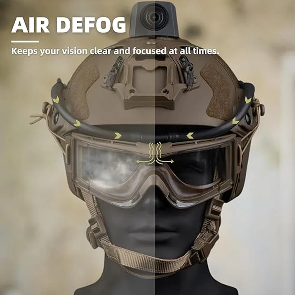 2025 New Outdoor Hunting Shooting Goggles AntiFog Defogging Fan Kit - Tactical Goggles Defogger Unit with Adjustable Wind Speed