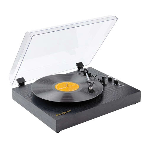 レコードターンテーブル レコードプレーヤー 内蔵スピーカー ヴィンテージ蓄音機 3スピード BT5.0 AUX入力 3.5mm出力 レトロレコードプレーヤー