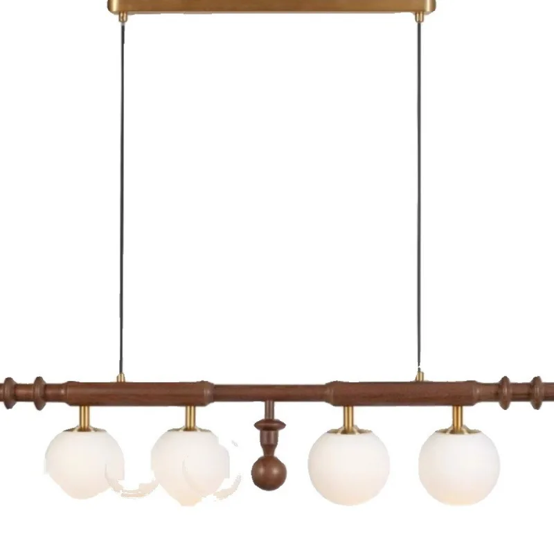 

Living room headlight bedroom main light American walnut retro Nanyang dining room magic bean light