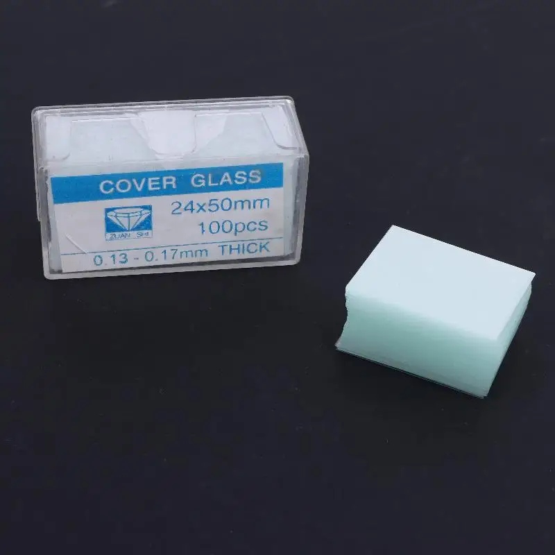 100Pcs Microscope DIY Accessories Transparent Slides Coverslips Coverslides Cover Glass 18x18 20x20 22x22 24x24 24x32 24x50mm