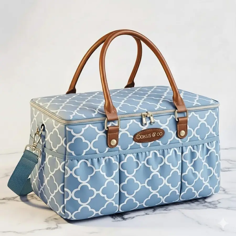 

Diaper Tote, ExtraLarge Collapsible Baby Caddy for Home, Travel amp Car, Giftable HospitalReady Diaper Bag